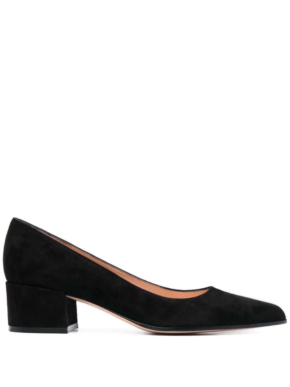 Gianvito Rossi Piper 绒面皮中跟鞋 - 黑色