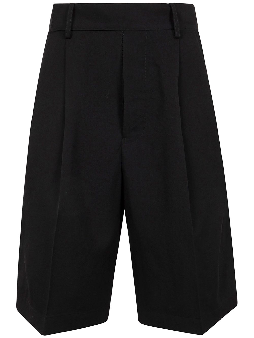 Yohji Yamamoto 棉及膝短裤 - 黑色