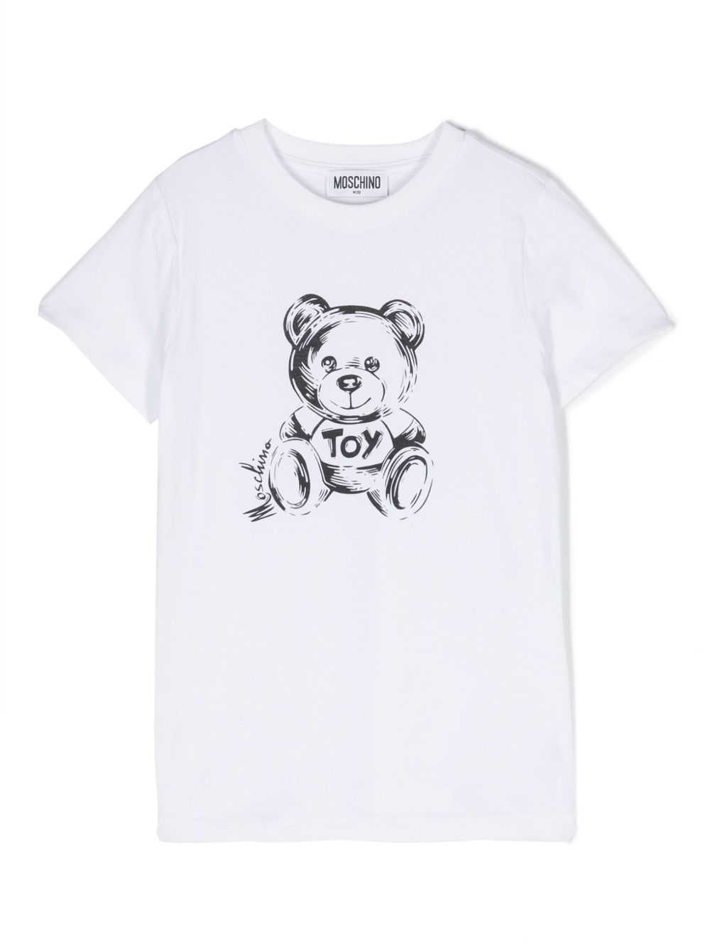 Moschino Kids Teddy Bear 印花T恤 - 白色