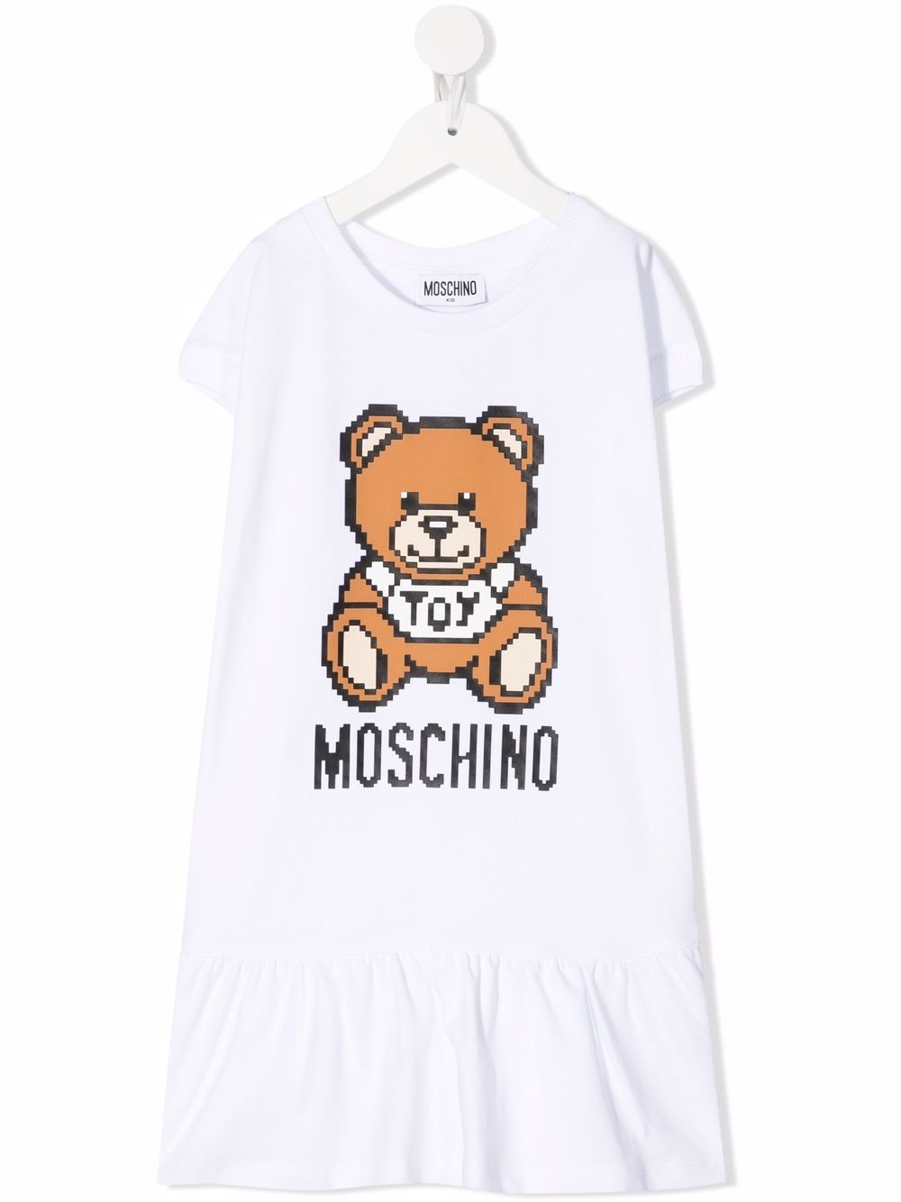 Moschino Kids 莫斯奇诺 Teddy Bear logo连衣裙 - 白色