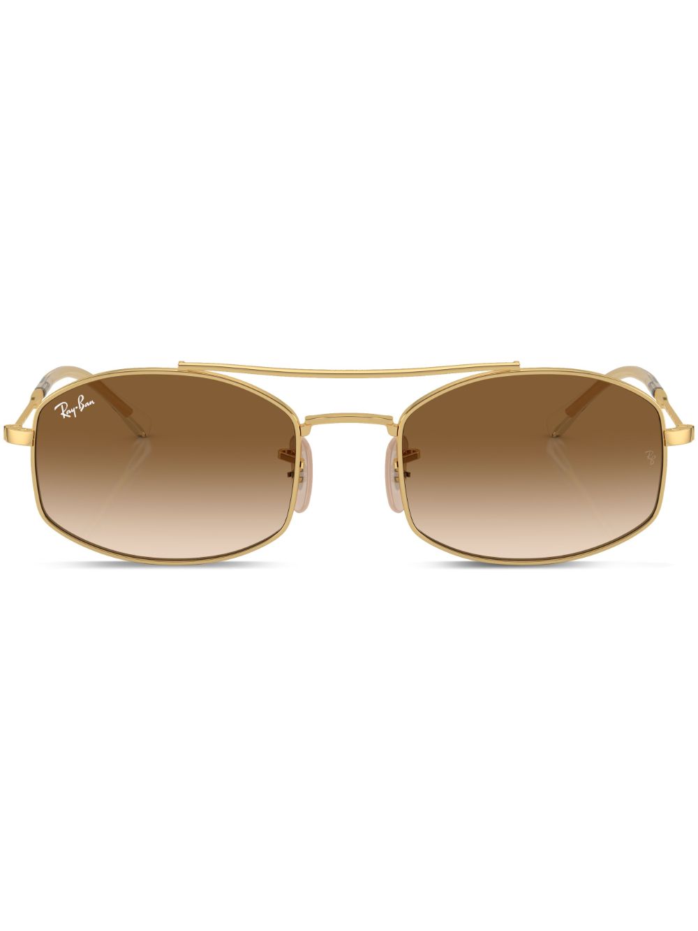 Ray-Ban logo印花方框太阳眼镜 - 金色