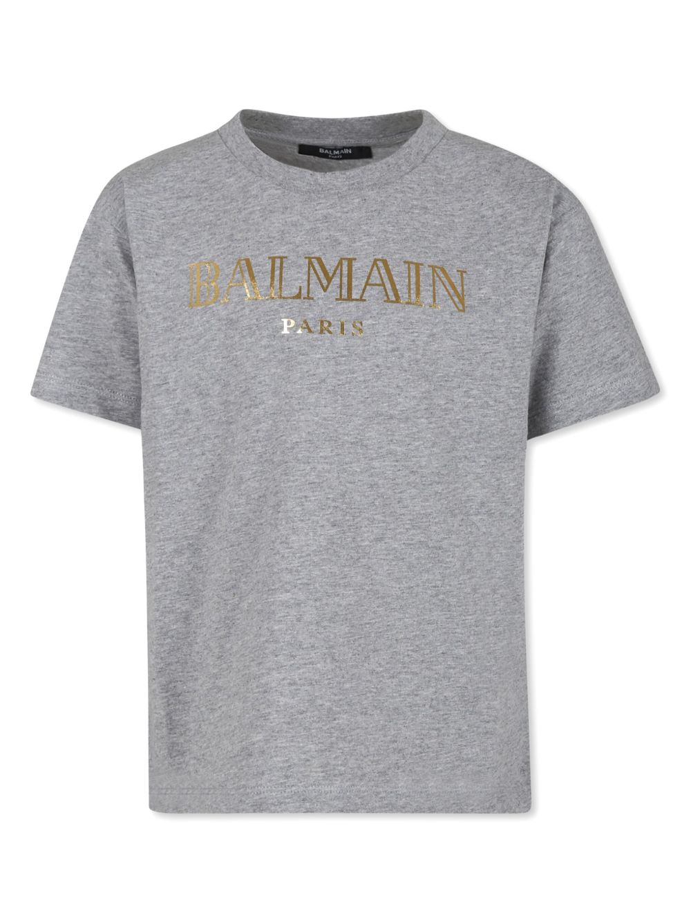 Balmain Kids logo印花棉T恤 - 灰色