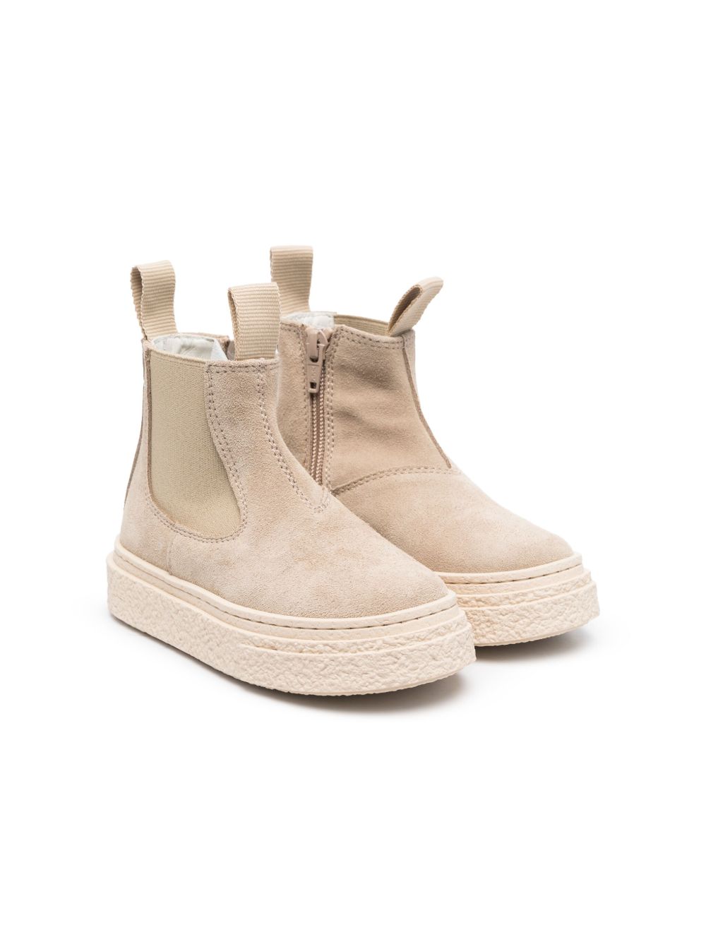 MM6 Maison Margiela Kids 圆头绒面皮短靴 - 中性色