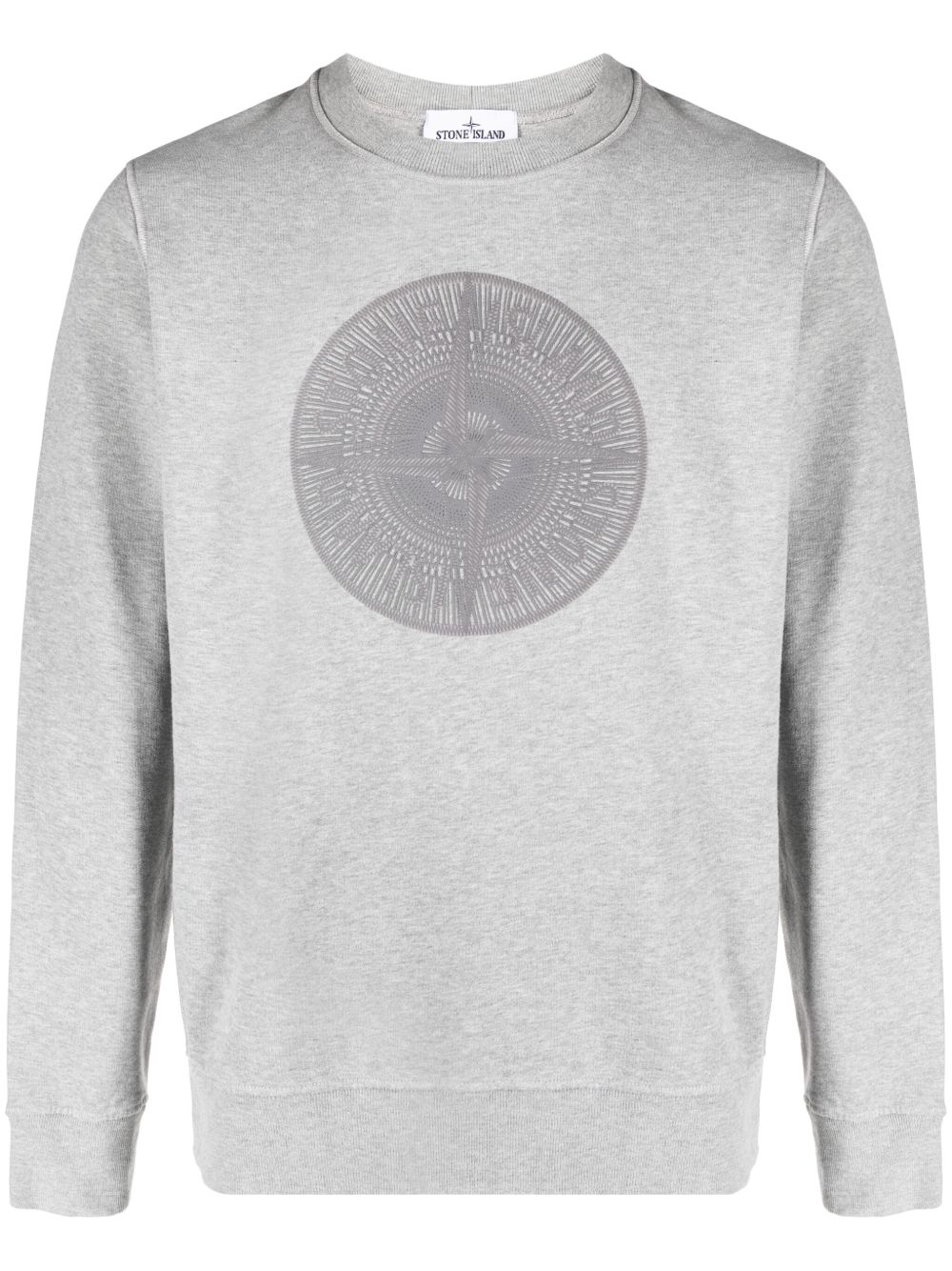 Stone Island logo刺绣棉卫衣 - 灰色