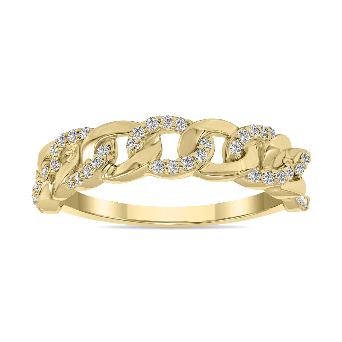 1/3 CTW Chain Style Lab Grown Diamond Band in 10K Yellow Gold (F-G Color, VS1- VS2 Clarity)