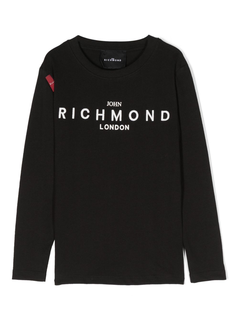 John Richmond Junior Rikigi logo刺绣T恤 - 黑色