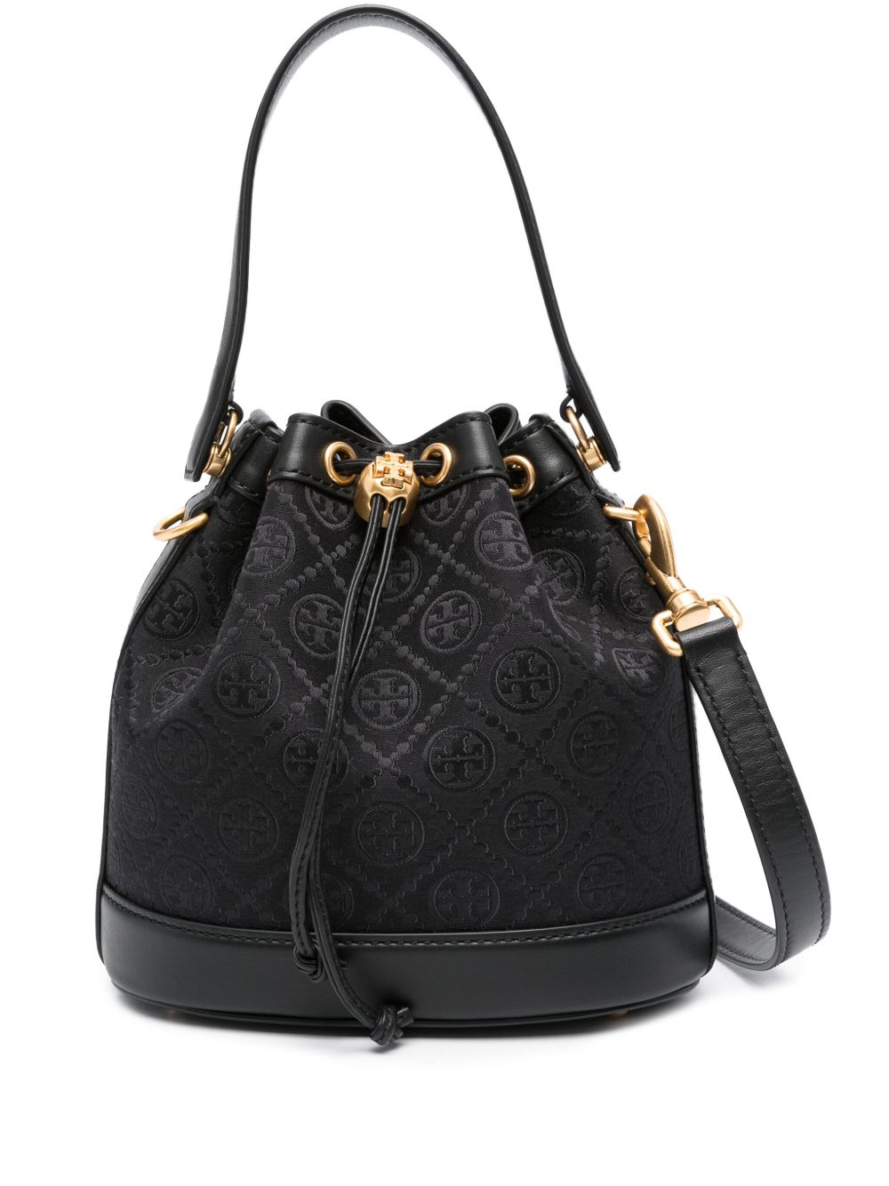 Tory Burch T Monogram 水桶包 - 黑色