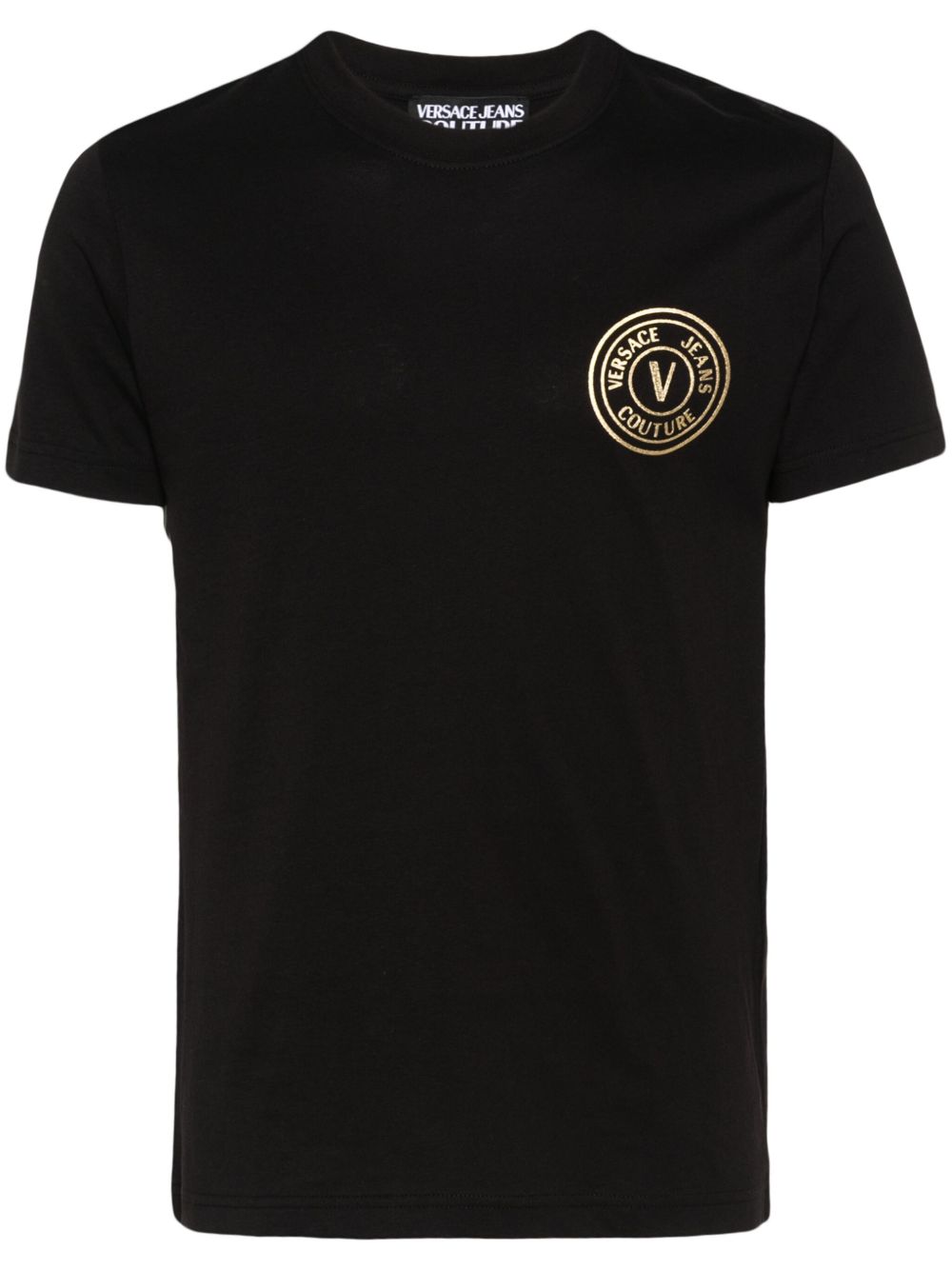 Versace Jeans Couture logo印花棉T恤 - 黑色