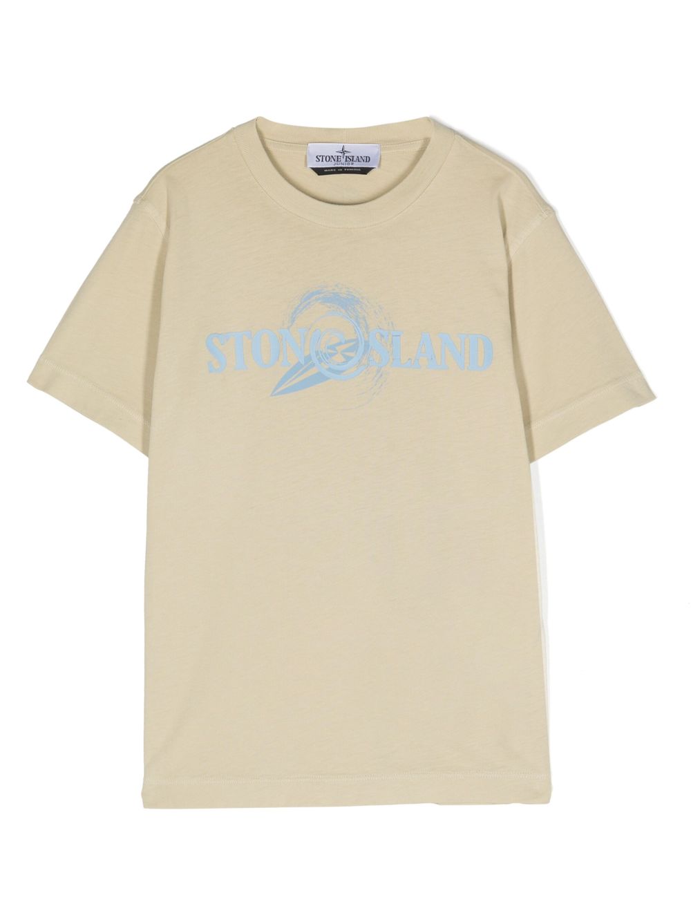 Stone Island Junior logo印花棉T恤 - 中性色