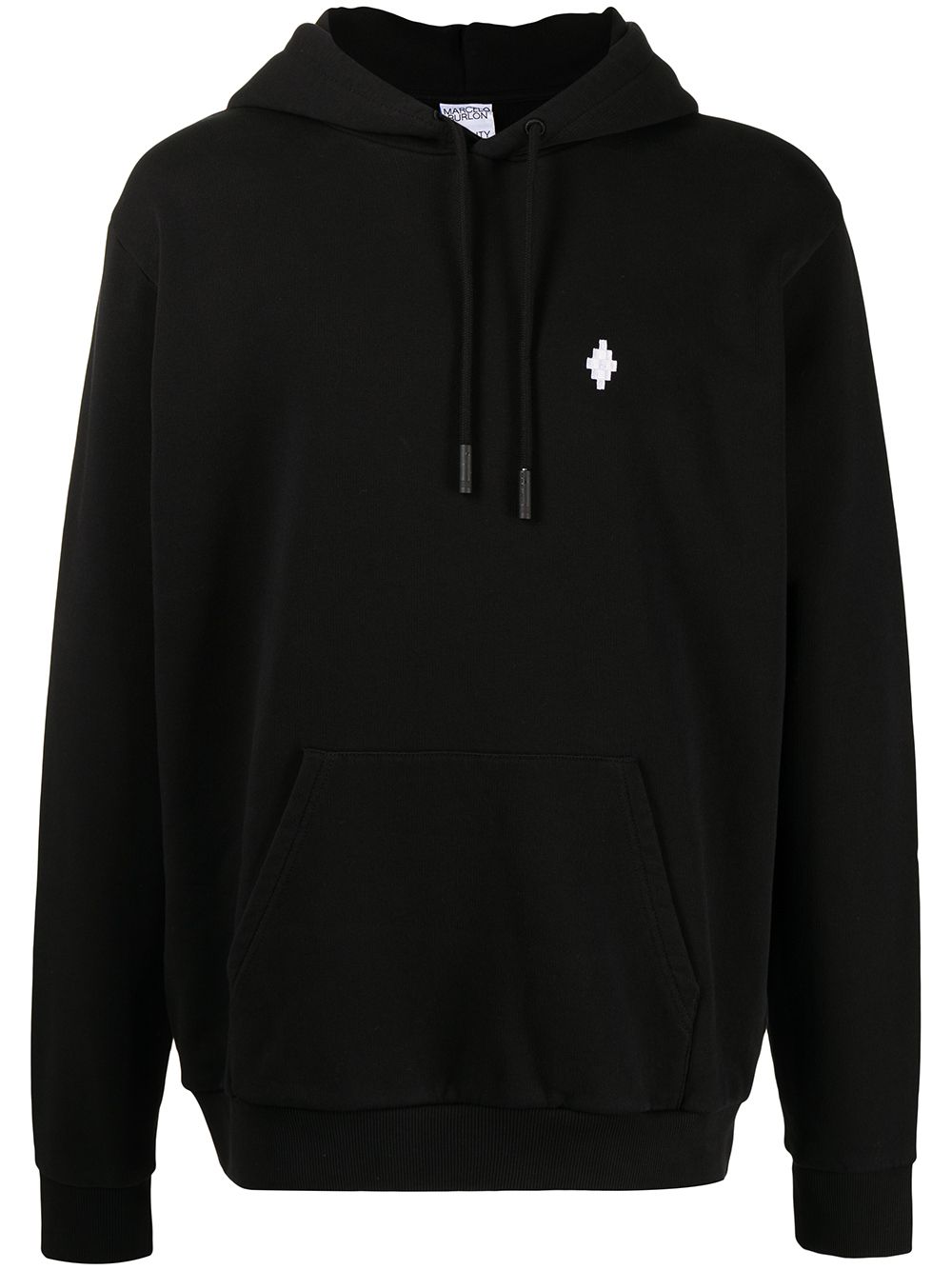 Marcelo Burlon County of Milan logo印花棉质抽绳连帽衫 - 黑色