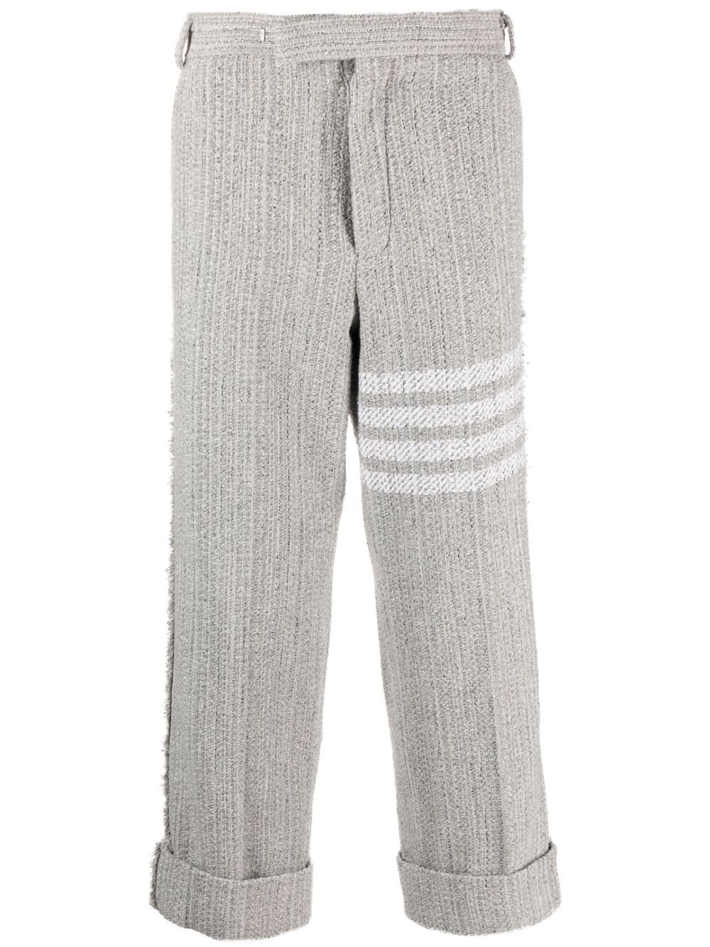 Thom Browne 四条纹棉粗花呢长裤 - 灰色