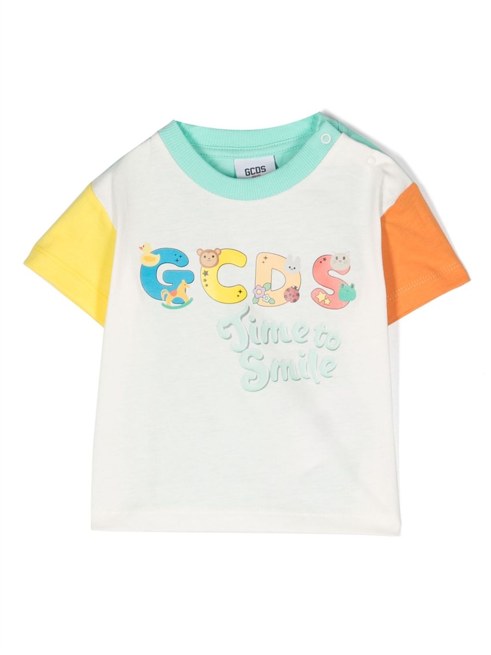 Gcds Kids logo印花短袖T恤 - 绿色