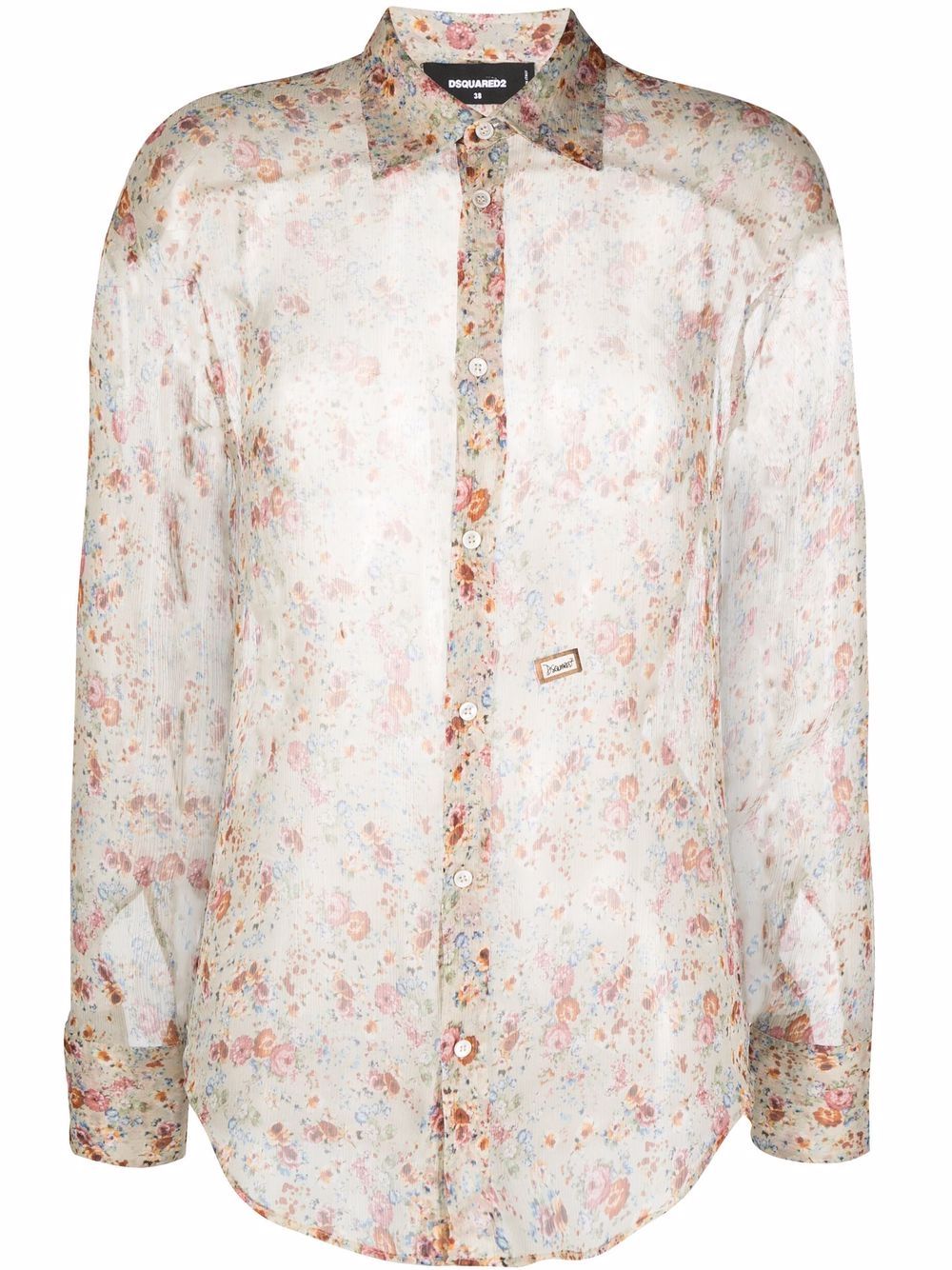 DSQUARED2 D2次方 花卉印花衬衫 - 中性色