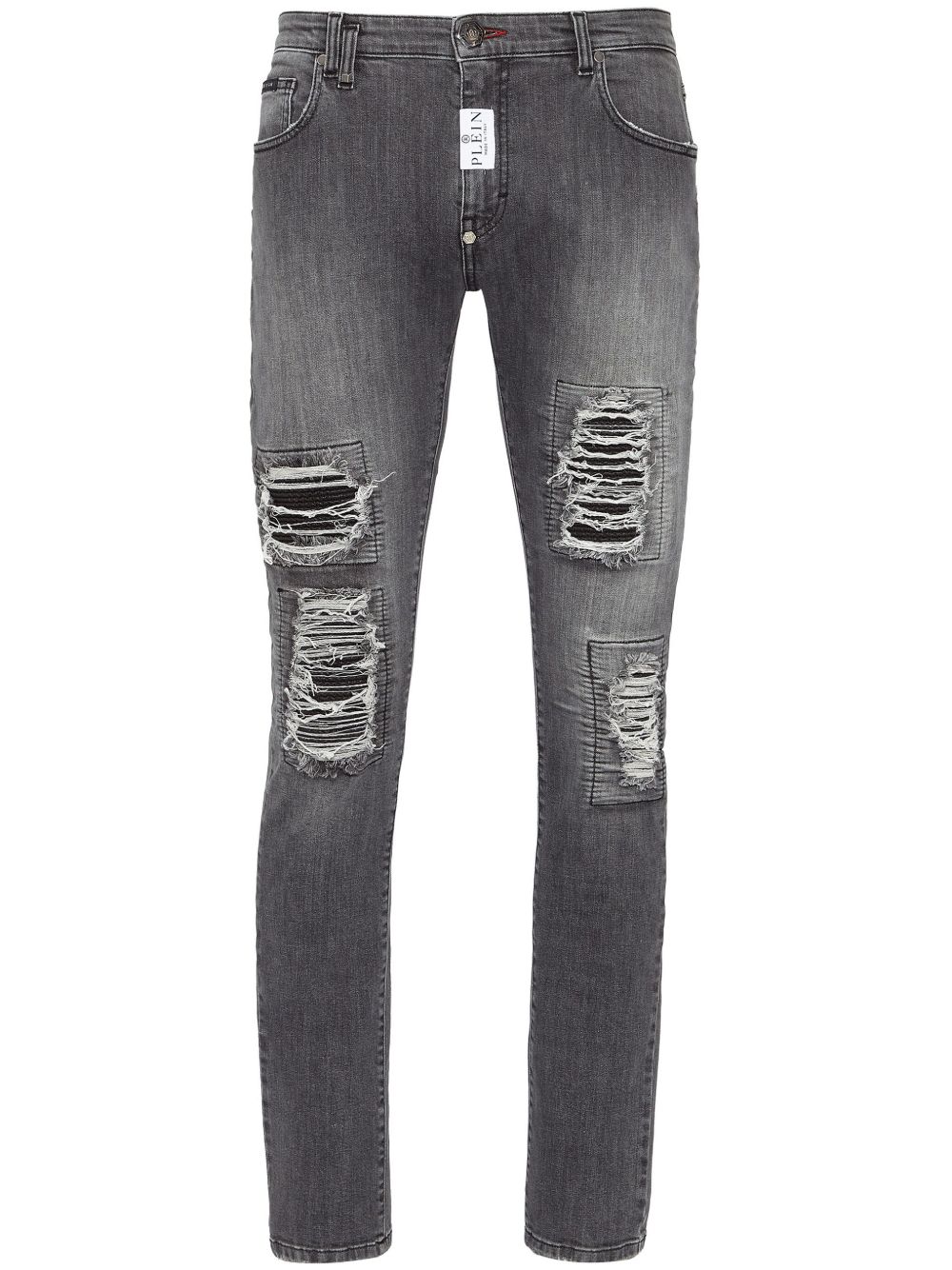 Philipp Plein Rock Star 中腰修身牛仔裤 - 灰色