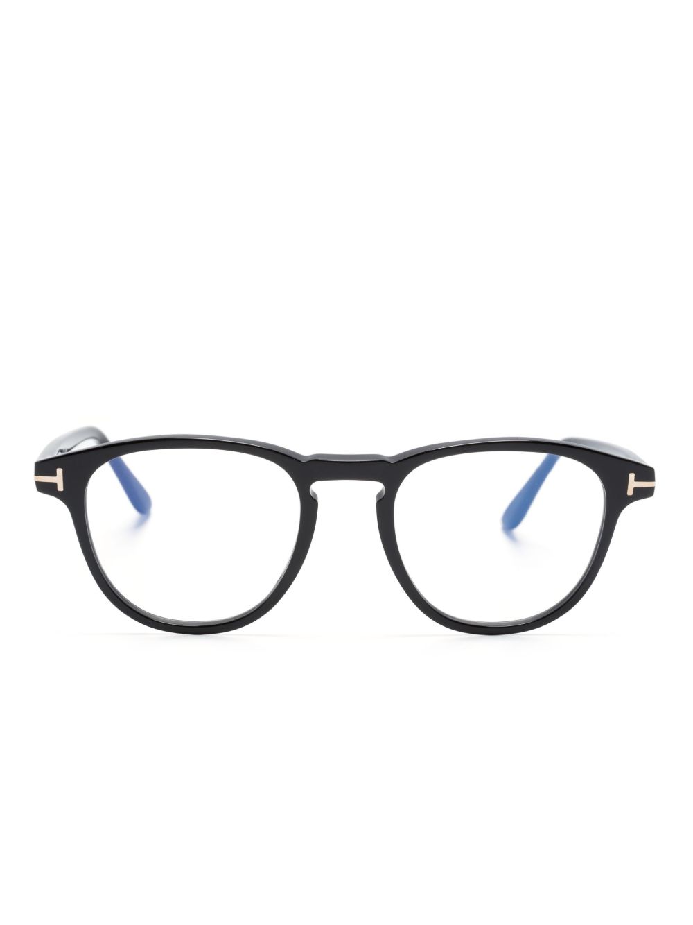 TOM FORD Eyewear logo标牌方框眼镜 - 黑色