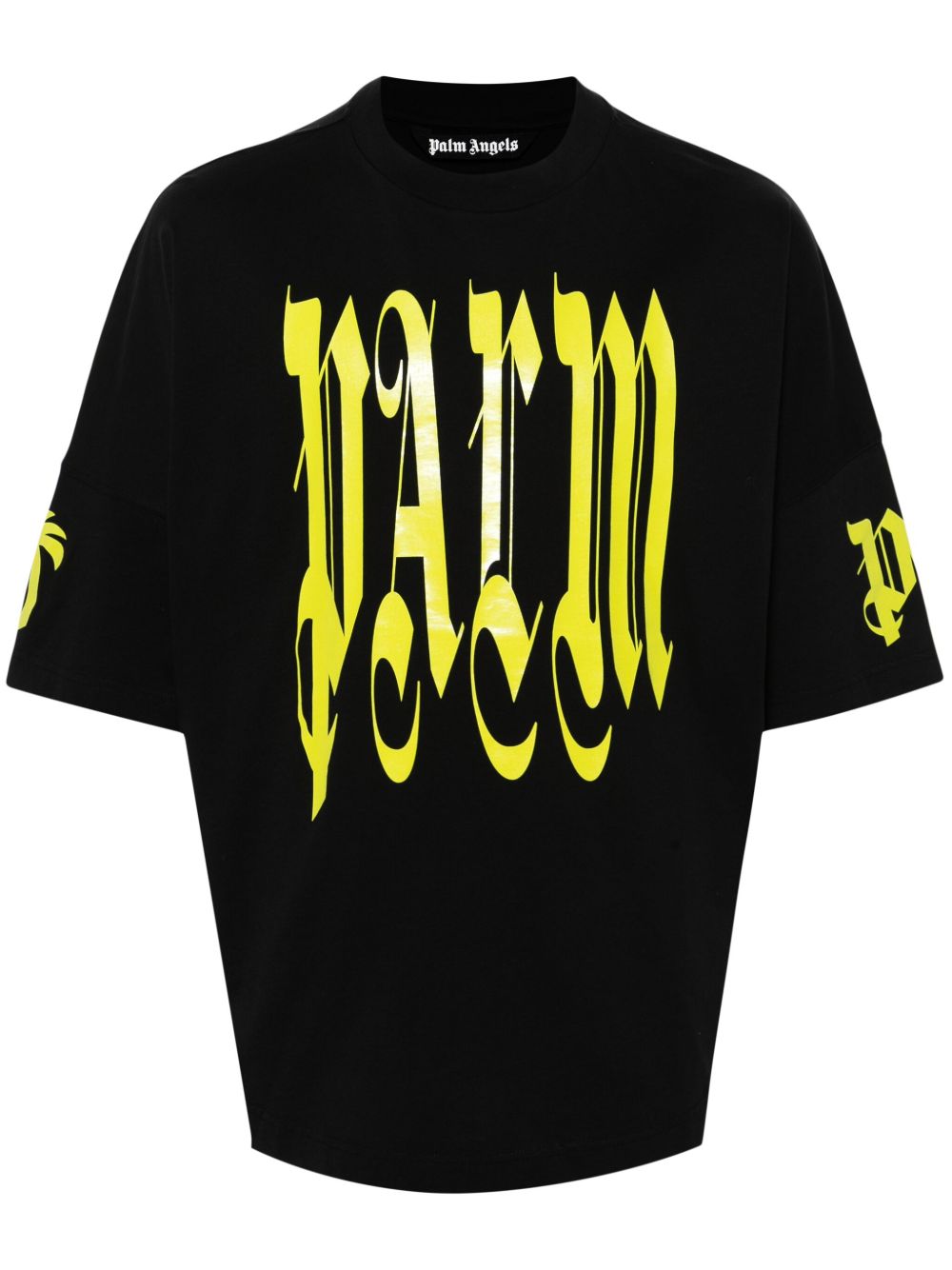 Palm Angels 哥特风logo印花T恤 - 黑色