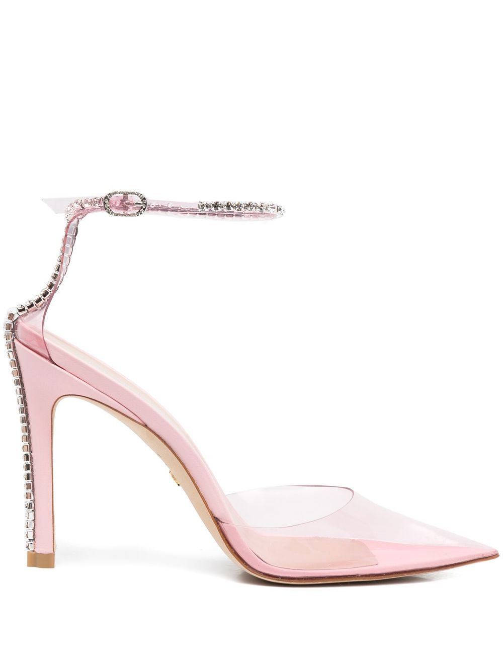 Stuart Weitzman 晶饰缀饰尖头高跟鞋 - 粉色