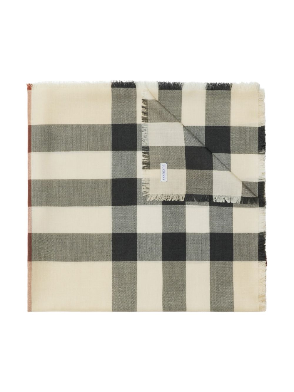 Burberry 经典格纹磨损边围巾 - 中性色