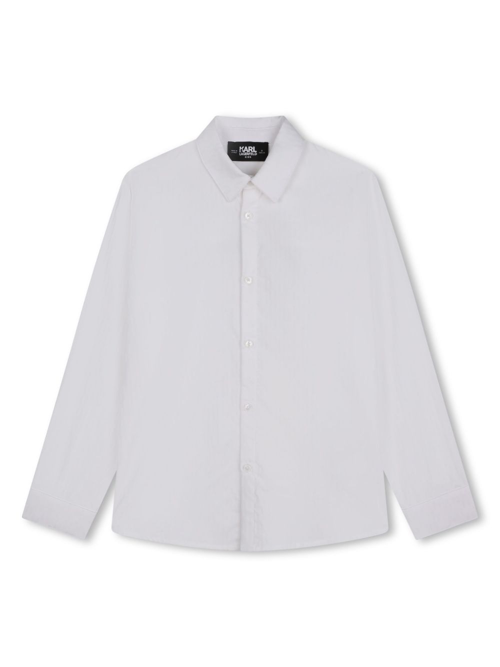 Karl Lagerfeld Kids 提花棉府绸衬衫 - 白色