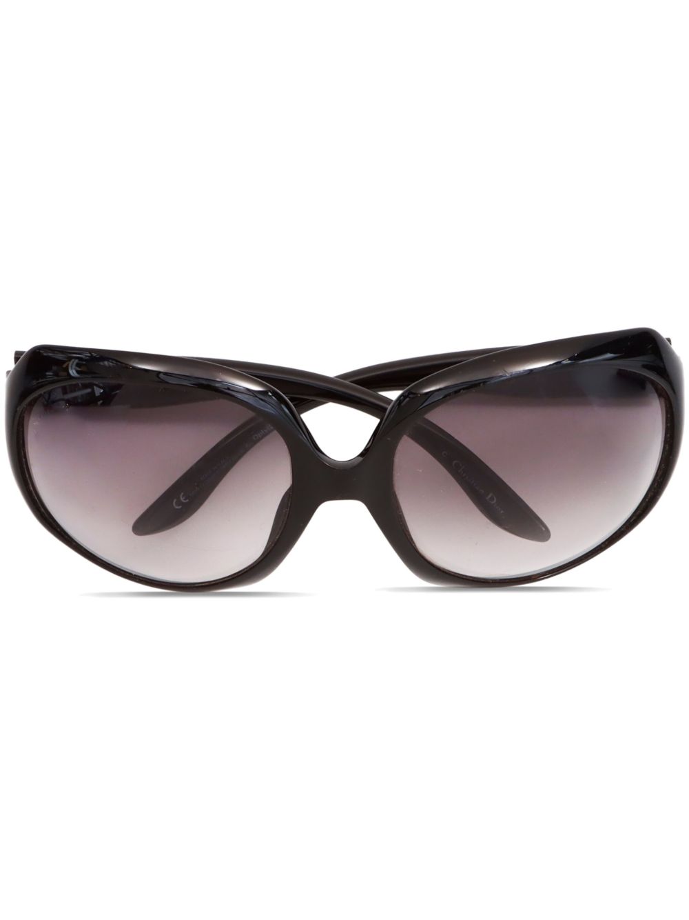 Christian Dior Pre-Owned Glossy 超大框太阳眼镜（典藏款） - 黑色