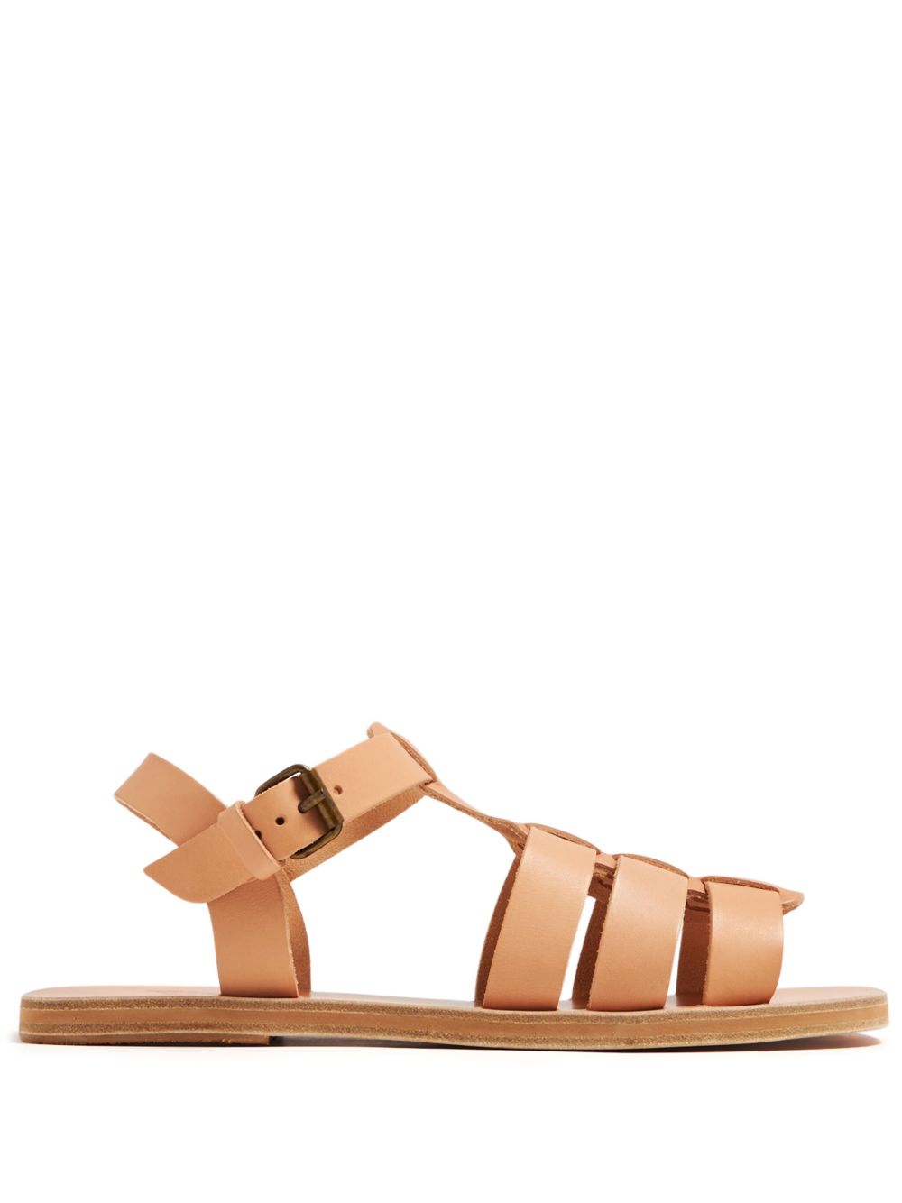 Ancient Greek Sandals 皮质平底凉鞋 - 褐色