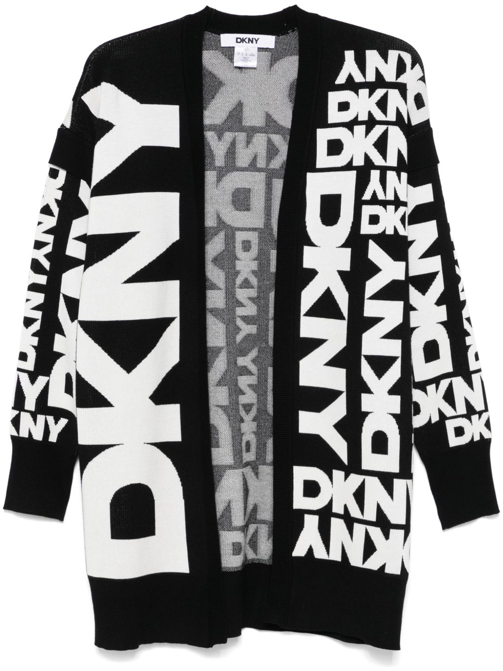 DKNY logo提花开衫 - 黑色