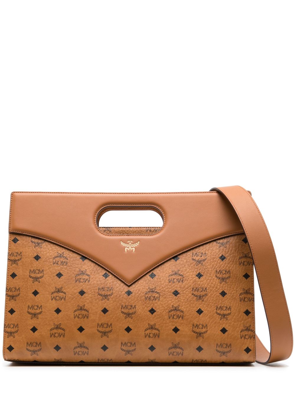MCM Diamond Visetos 中号手提包 - 褐色