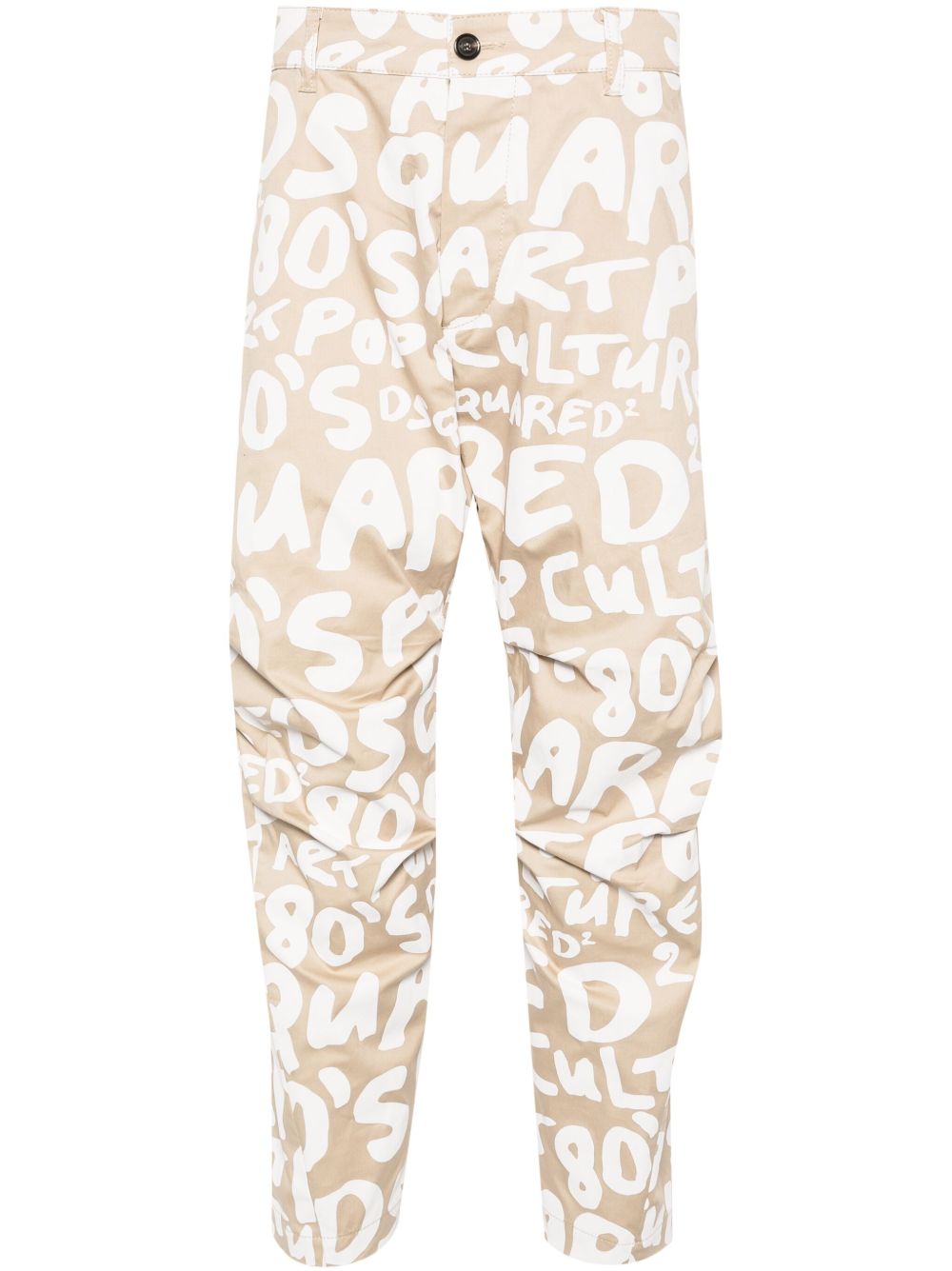 DSQUARED2 logo印花锥形裤 - 中性色