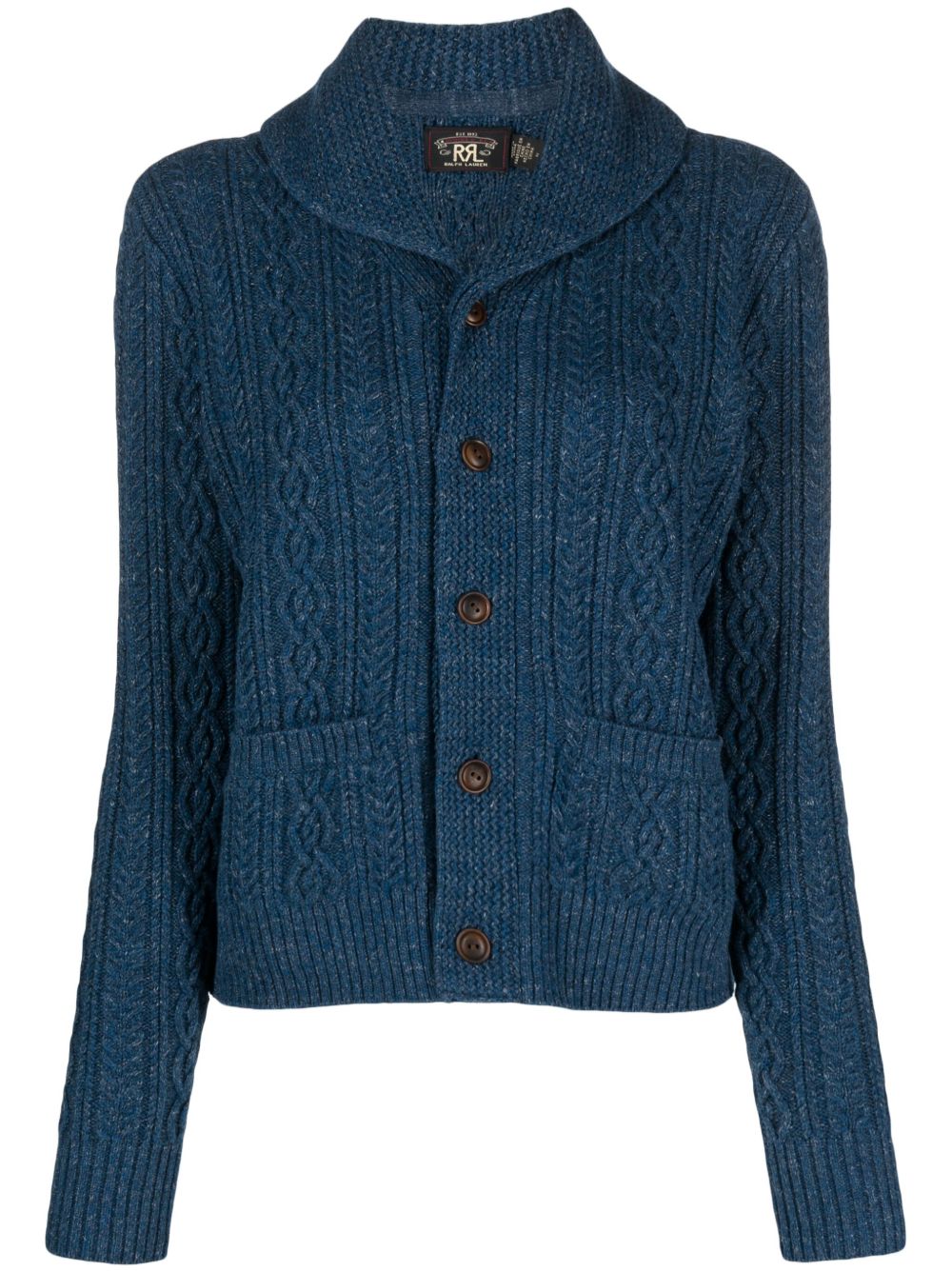 Ralph Lauren RRL 披肩领粗针织开衫 - 蓝色