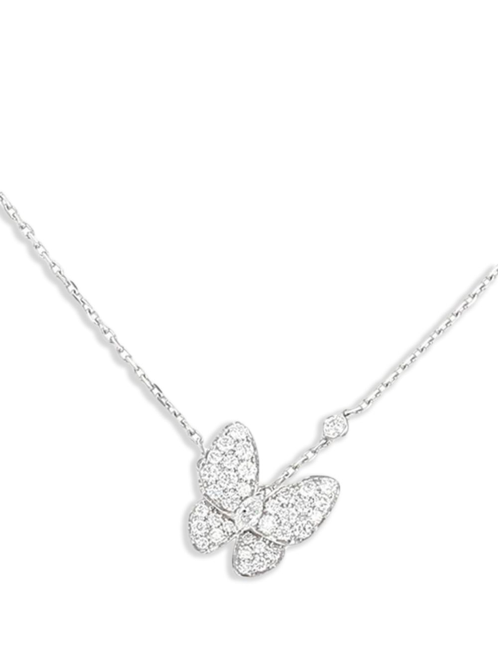Van Cleef & Arpels 18K黄金 Deux Papillons 钻石项链（典藏款） - 银色