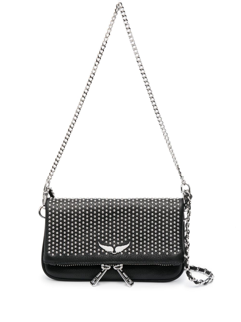 Zadig&Voltaire Rock 铆钉皮质斜挎包 - 黑色