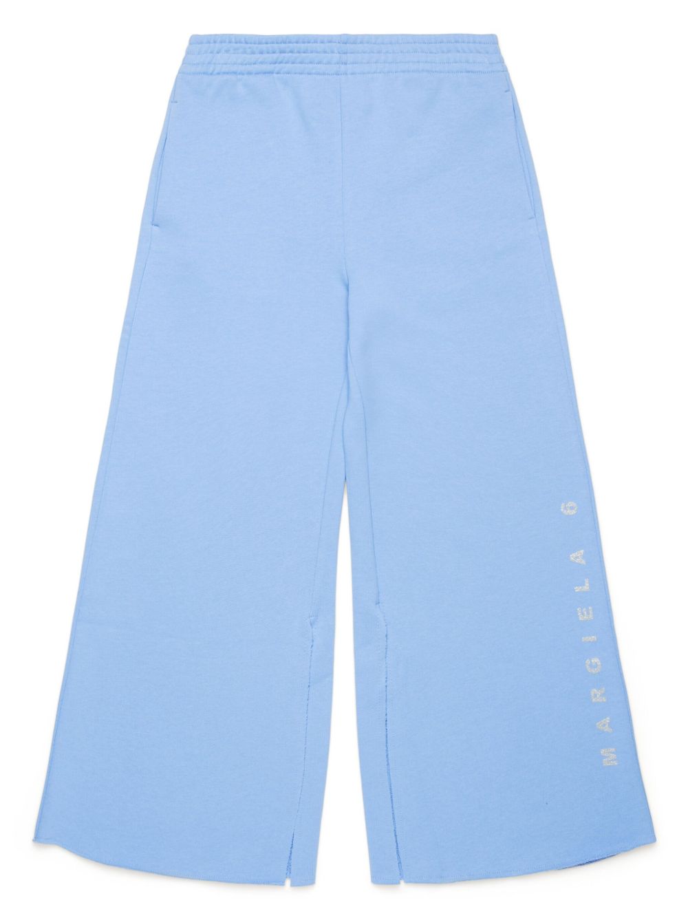 MM6 Maison Margiela Kids logo印花棉长裤 - 蓝色