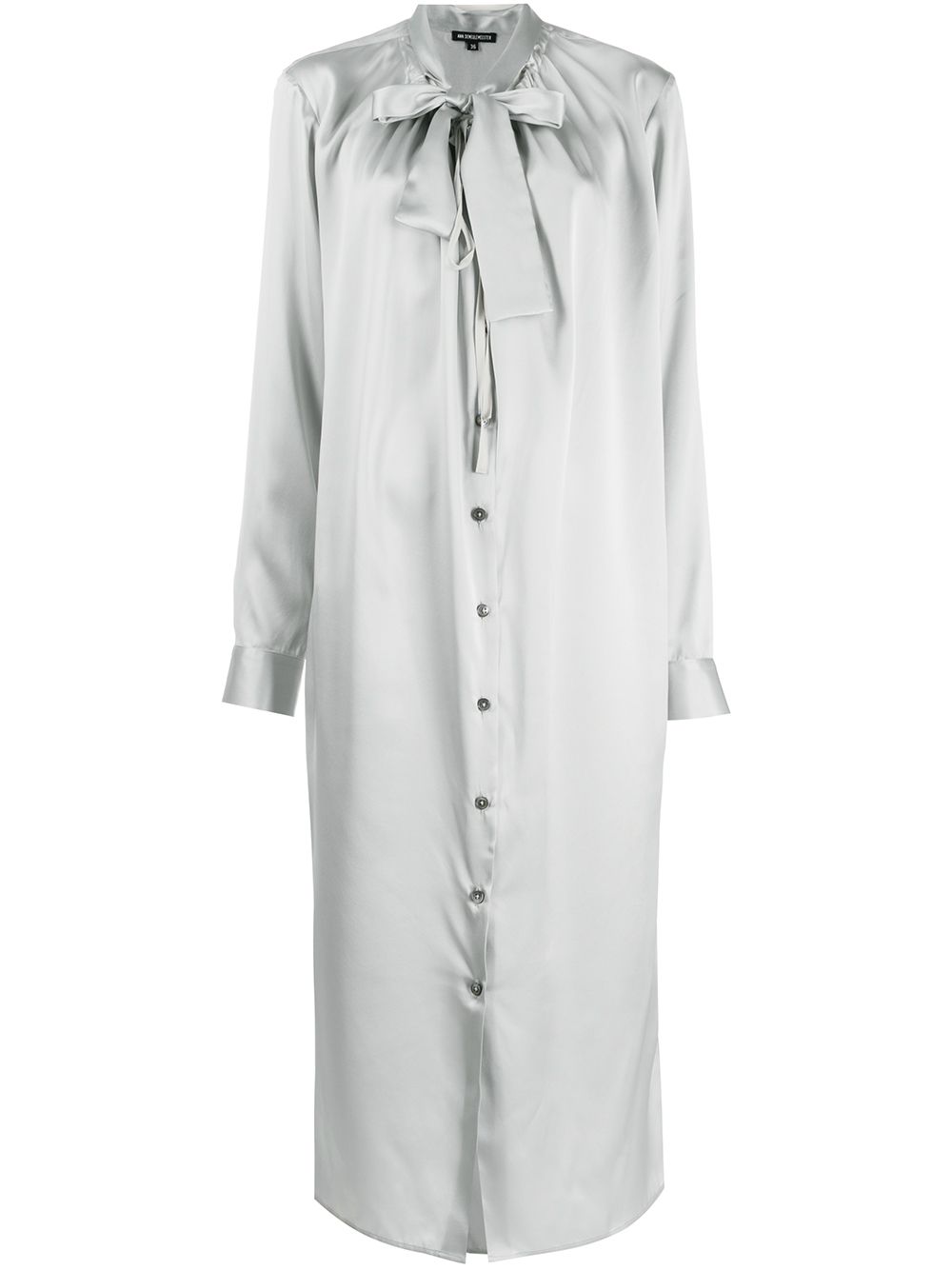Ann Demeulemeester 系带领连衣裙 - 蓝色