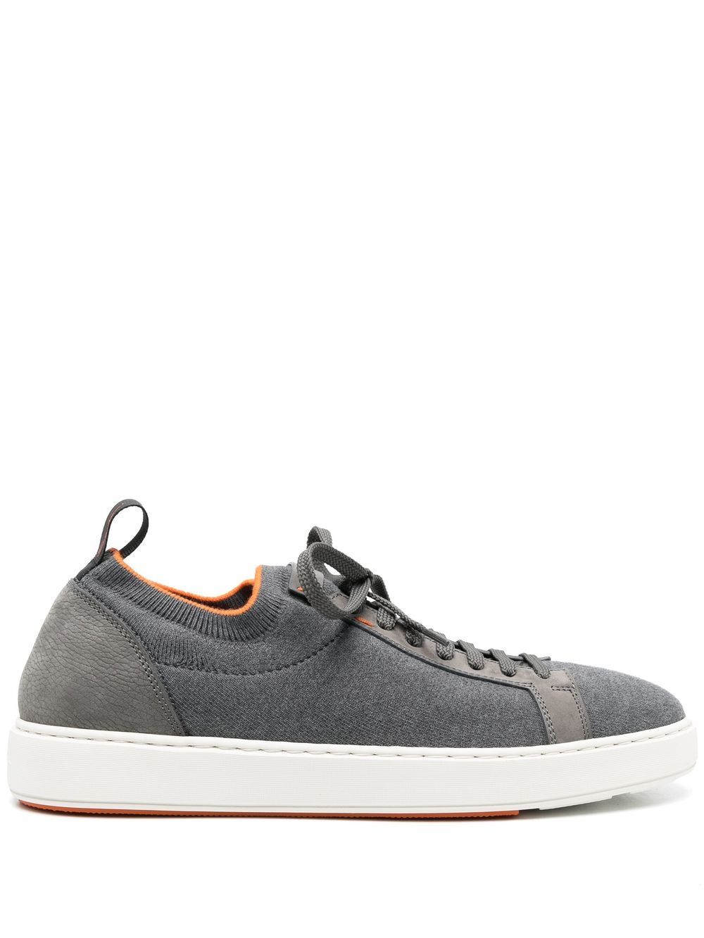 Santoni 对比边饰细节袜式运动鞋 - 灰色