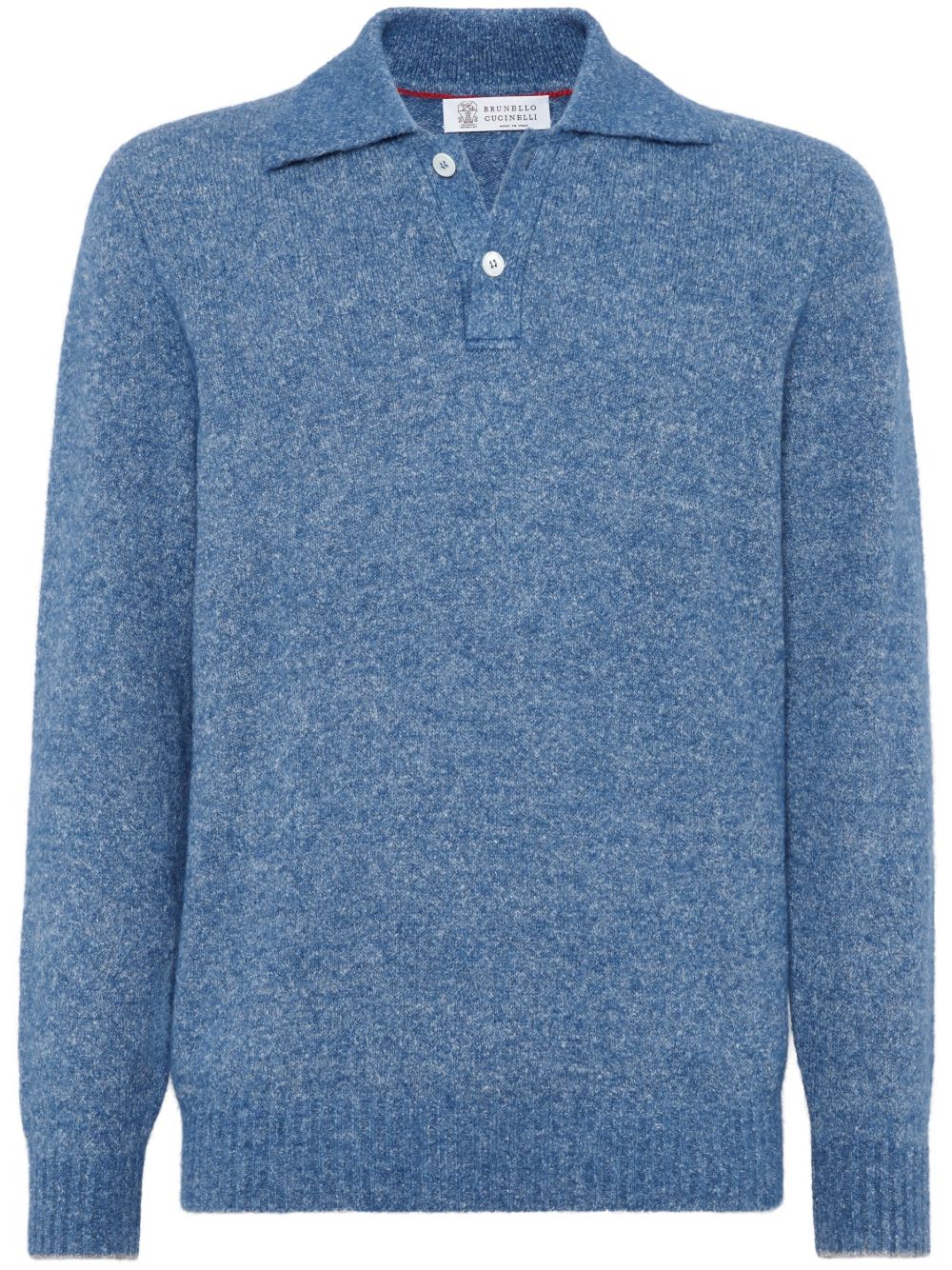Brunello Cucinelli 针织polo衫 - 蓝色