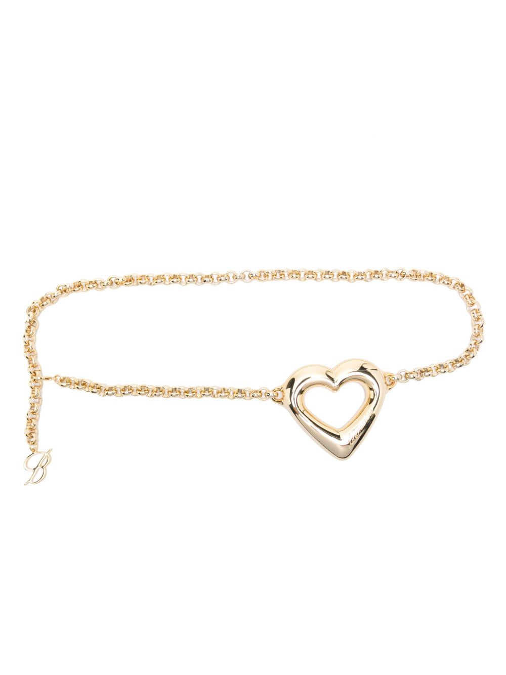 Blumarine logo雕刻腰带 - 金色