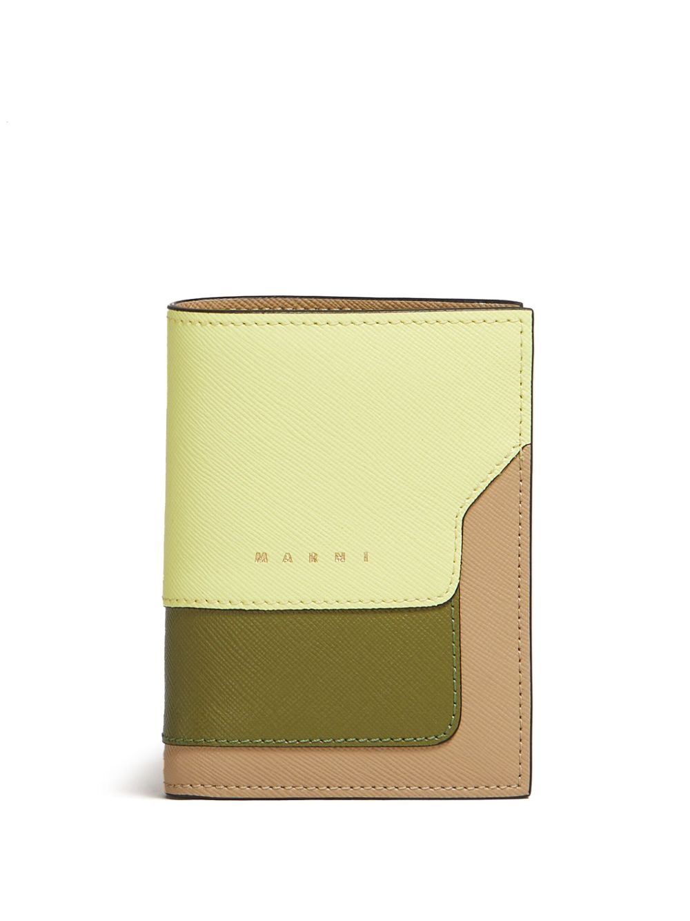 Marni 拼色凹面压花logo钱包 - 黄色