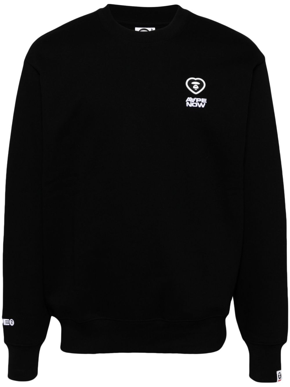 AAPE BY *A BATHING APE® 标贴圆领卫衣 - 黑色