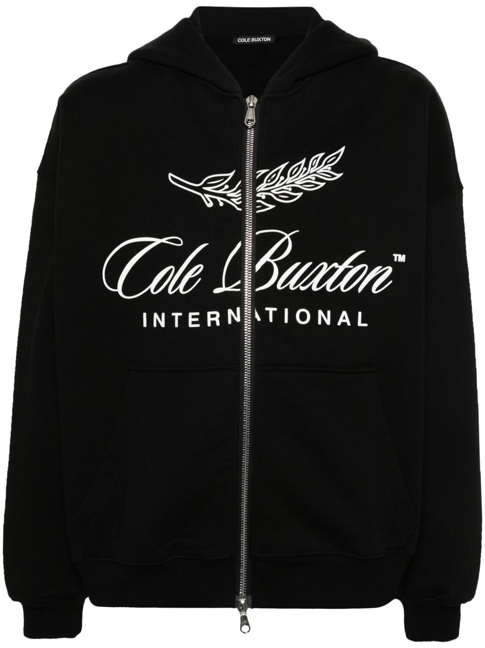 COLE BUXTON International logo印花连帽衫 - 黑色