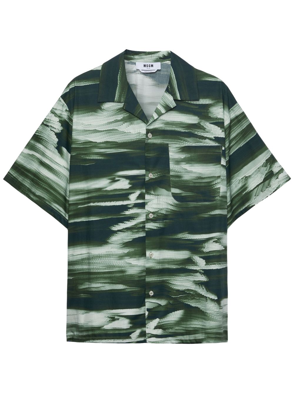MSGM 抽象图案衬衫 - 绿色