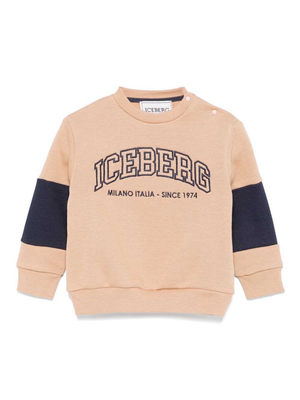 Iceberg Kids logo刺绣卫衣 - 褐色