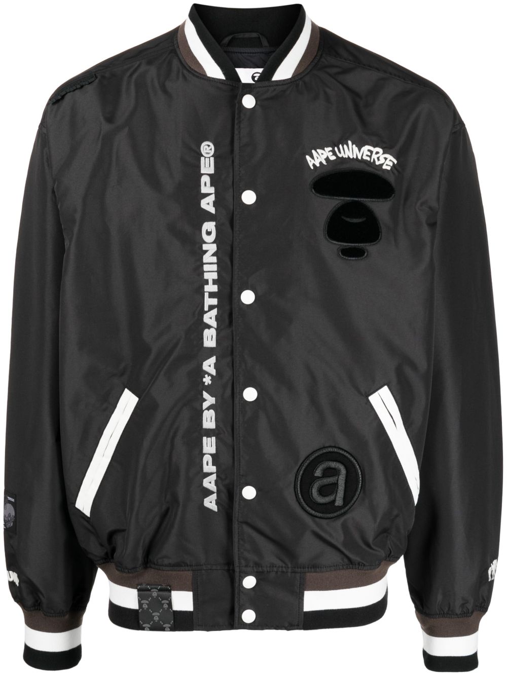 AAPE BY *A BATHING APE® 刺绣飞行员夹克 - 黑色
