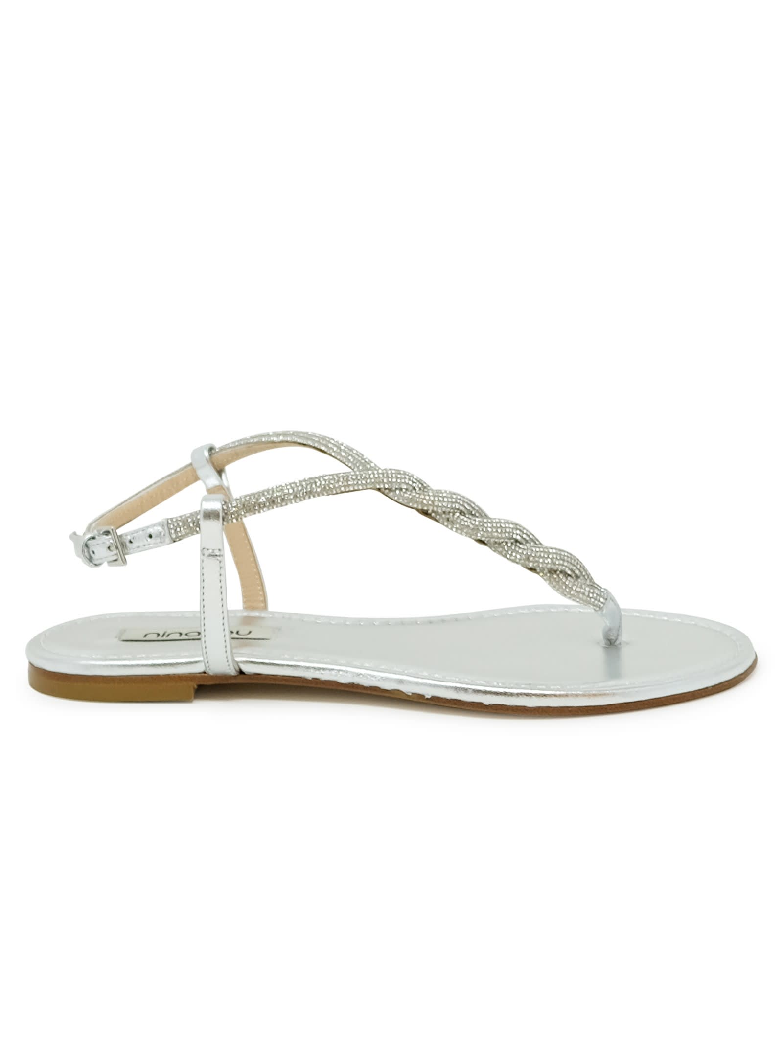 Ninalilou Leather Flat Sandal