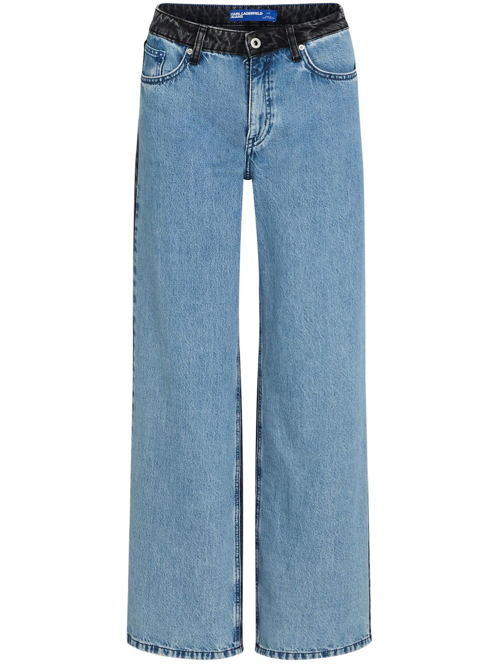 Karl Lagerfeld Jeans 拼色中腰牛仔裤 - 黑色