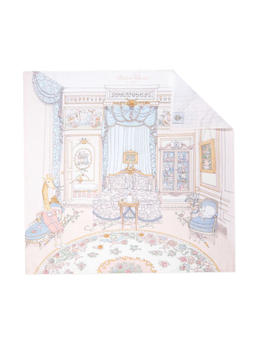 Atelier Choux French Bedroom 印花棉毯子 - 粉色