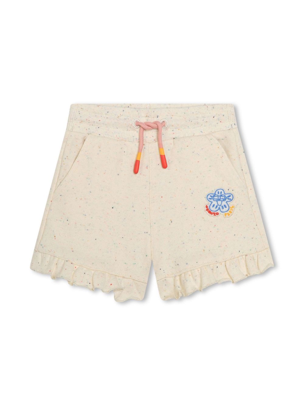 Kenzo Kids logo贴花棉短裤 - 中性色