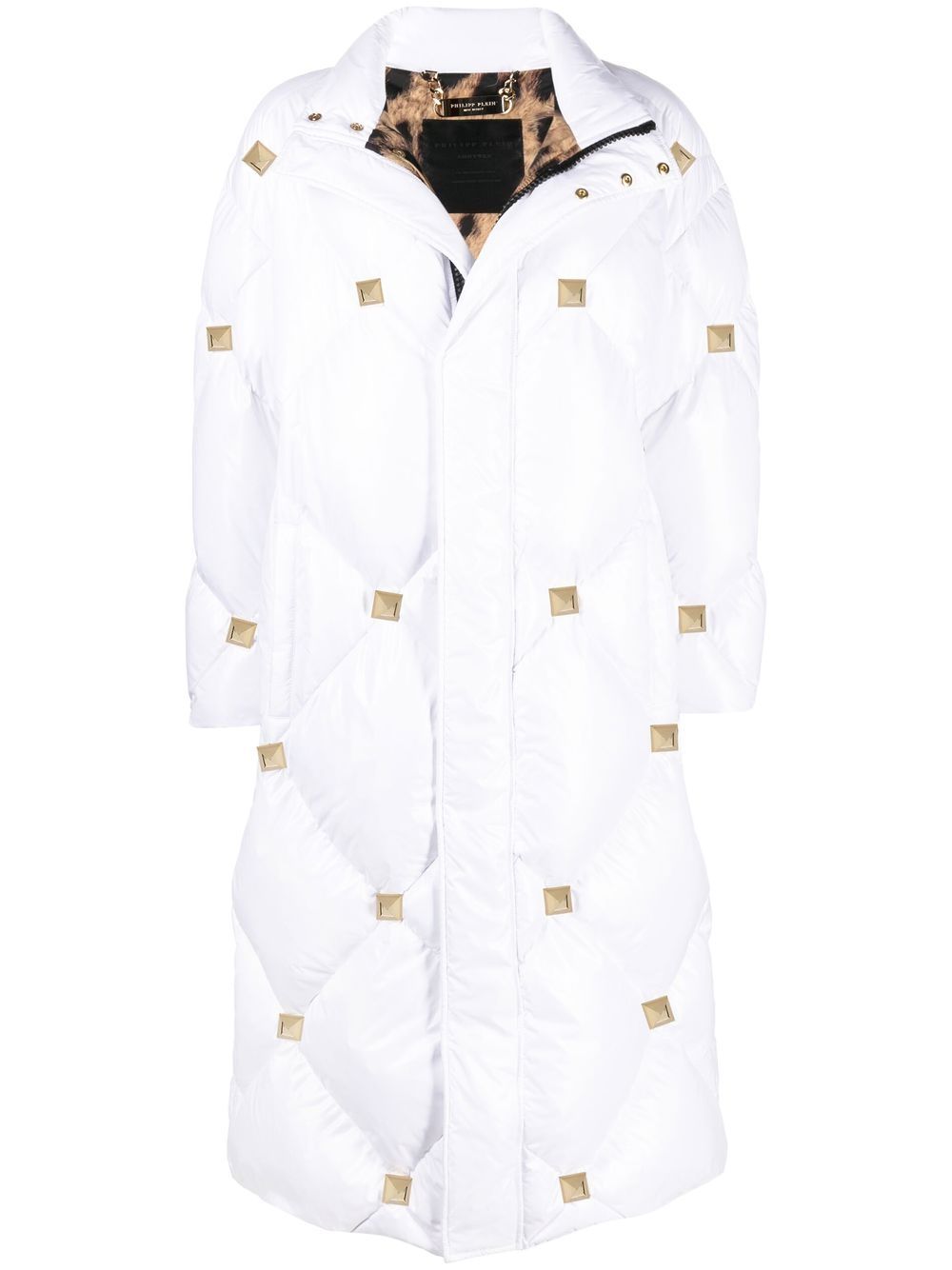 Philipp Plein 铆钉绗缝羽绒夹克 - 白色