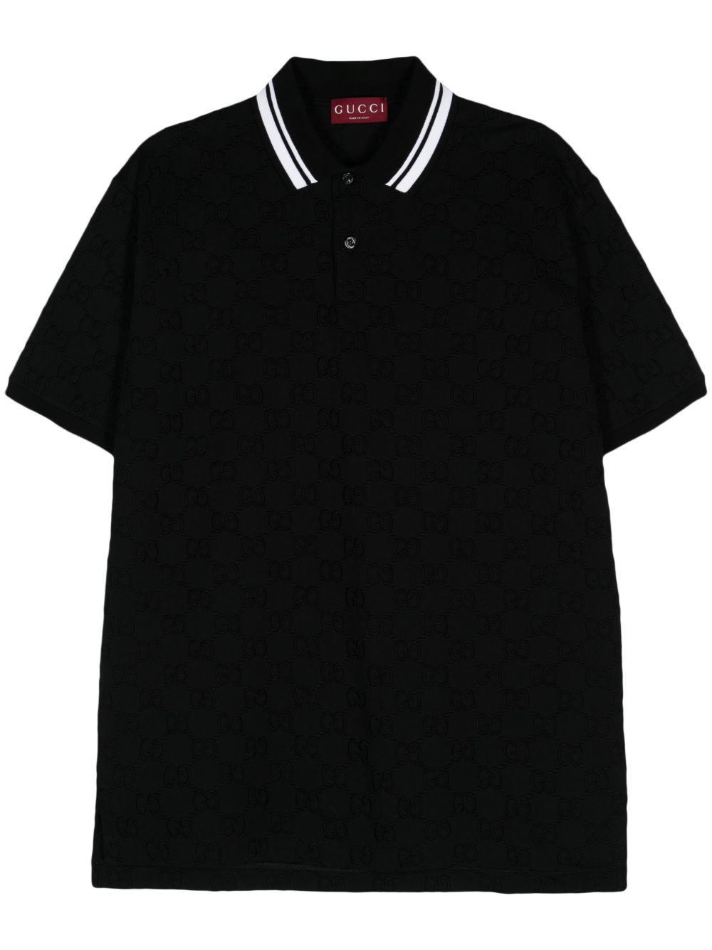 Gucci GG Supreme 刺绣polo衫 - 黑色