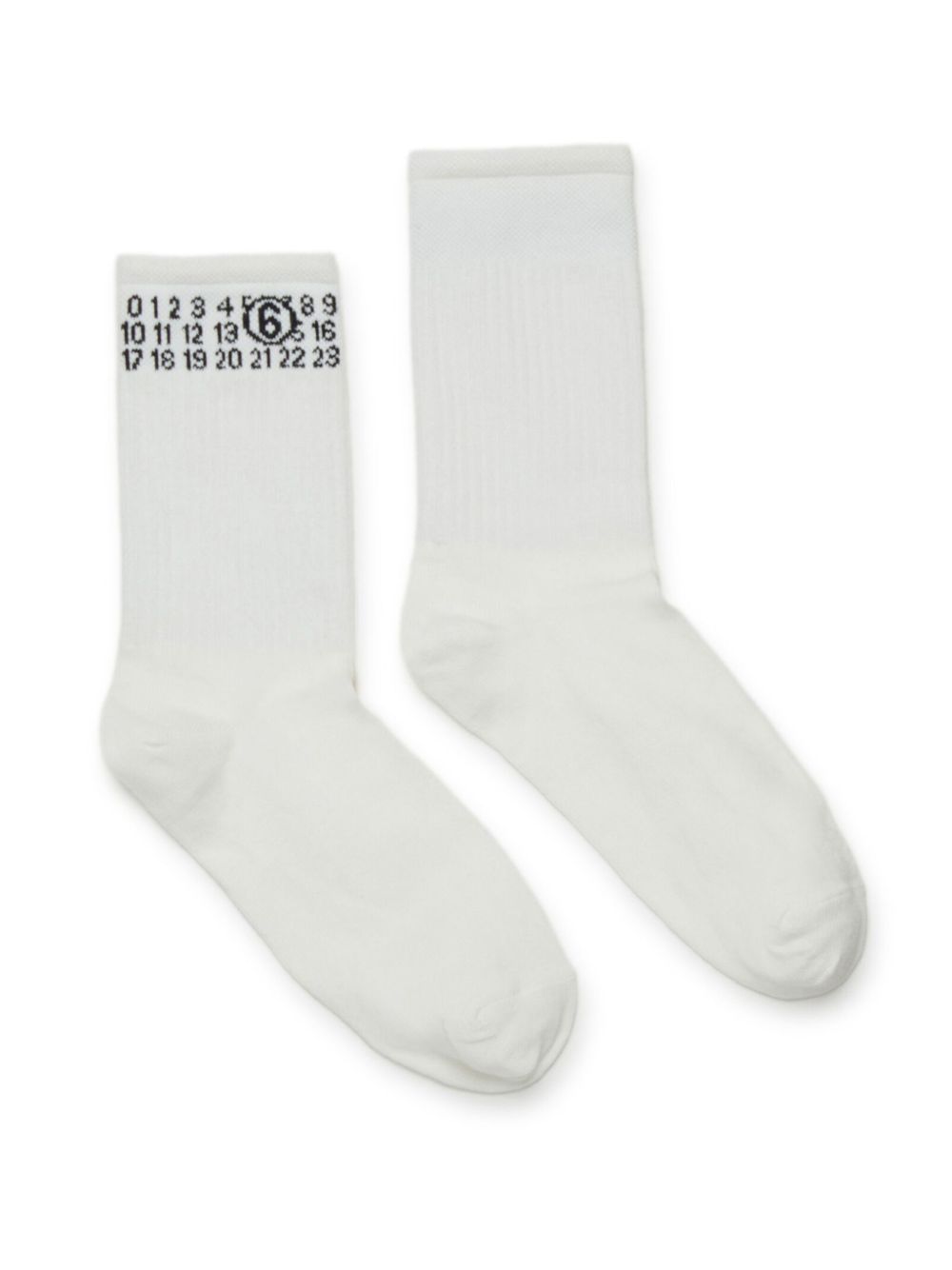 MM6 Maison Margiela Kids 数字logo针织袜 - 白色