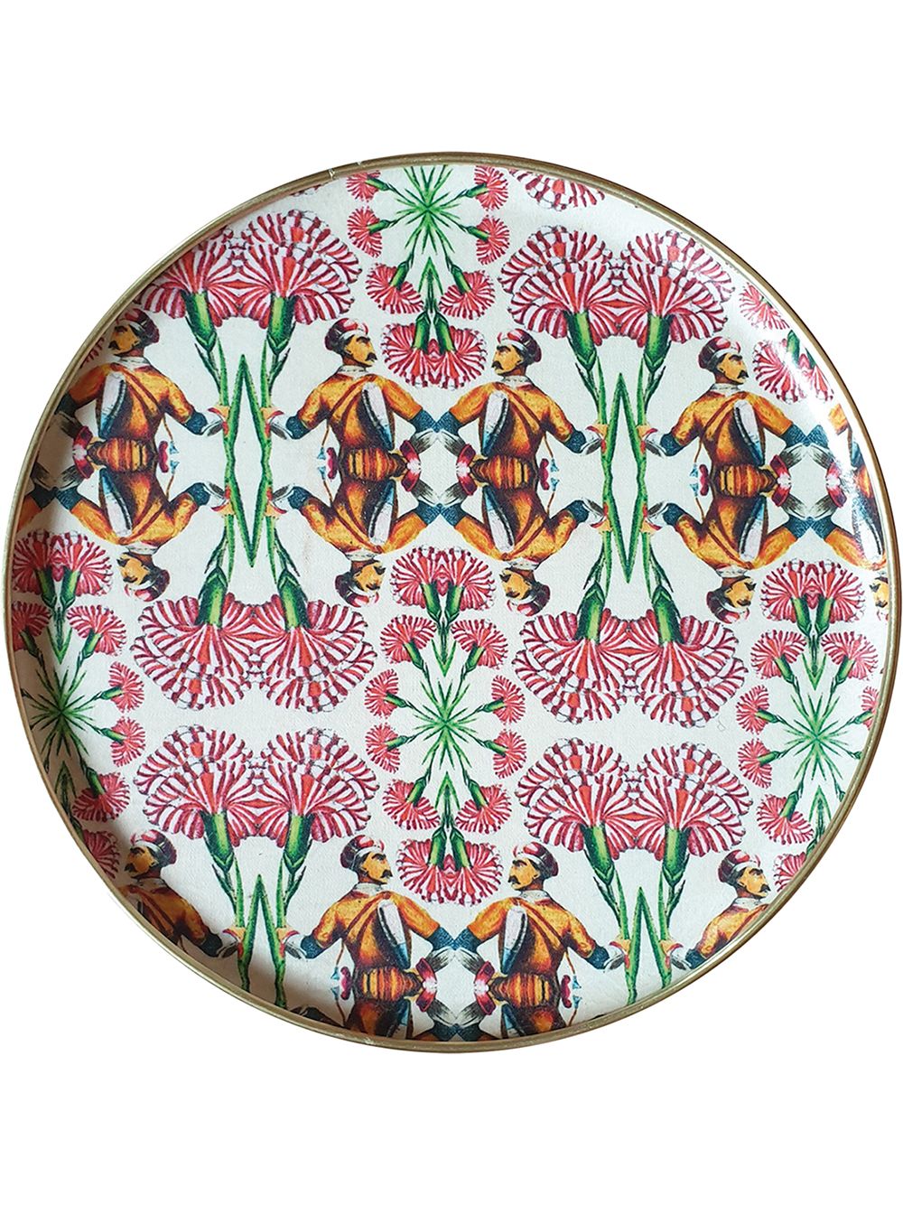 Les-Ottomans Patch NYC 圆形托盘 - 白色